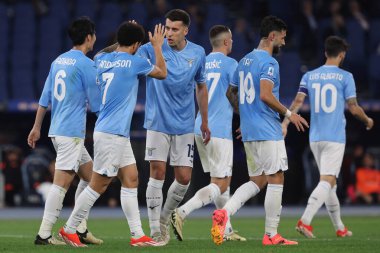 Roma, İtalya 12.04.2024: Lazio 'dan Felipe Anderson 3-1 gol attı ve İtalya Serie A TIM 2023-2024 futbol müsabakasında takımla birlikte Roma' daki Olimpiyat Stadyumu 'nda SS LAZIO-SALERNITANA CALCIO.