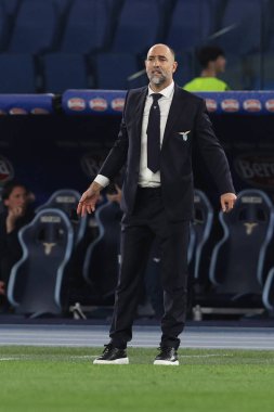 Roma, İtalya 12.04.2024: İtalyan Serisi A TIM 2023-2024 futbol müsabakasında Igor Tudor teknik direktörü SS LAZIO - SALERNITANA CALCIO Roma Olimpiyat Stadyumu 'nda.