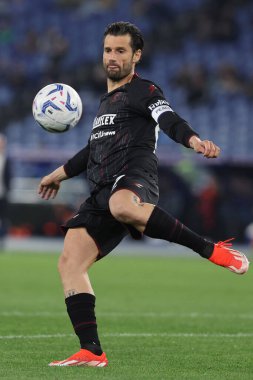 Roma, İtalya 12.04.2024: İtalyan Serisi A TIM 2023-2024 futbol müsabakası sırasında Salernitana Candrevası SS LAZIO VS SALERNITANA CALCIO Roma Olimpiyat Stadyumu 'nda.