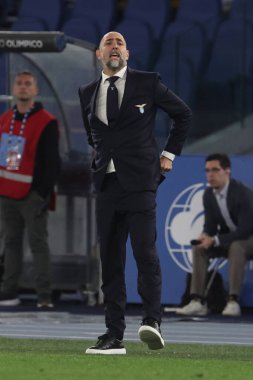 Roma, İtalya 12.04.2024: İtalyan Serisi A TIM 2023-2024 futbol müsabakasında Igor Tudor teknik direktörü SS LAZIO - SALERNITANA CALCIO Roma Olimpiyat Stadyumu 'nda.