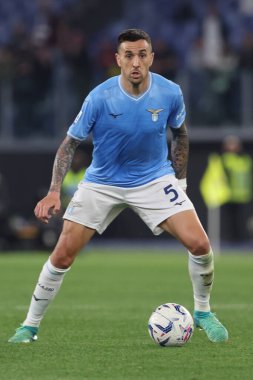 Roma, İtalya 12.04.2024: İtalyan Serisi A TIM 2023-2024 futbol müsabakasında Matias Vecino, SS LAZIO vS SALERNITANA CALCIO Roma Olimpiyat Stadyumu 'nda.