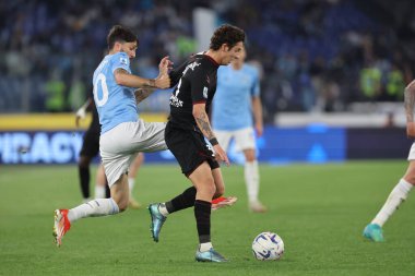 Roma, İtalya 12.04.2024: İtalya Serisi A TIM 2023-2024 futbol müsabakası sırasında SS LAZIO VS SALERNITANA CALCIO Roma Olimpiyat Stadyumu 'nda.