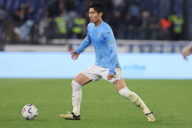 Roma, İtalya 12.04.2024: İtalyan Serisi A TIM 2023-2024 futbol müsabakası sırasında Daichi Kamada Roma 'daki Olimpiyat Stadyumu' nda SS LAZIO vs SALERNITANA CALCIO.