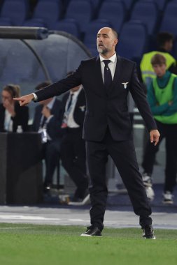 Roma, İtalya 12.04.2024: İtalyan Serisi A TIM 2023-2024 futbol müsabakasında Igor Tudor teknik direktörü SS LAZIO - SALERNITANA CALCIO Roma Olimpiyat Stadyumu 'nda.