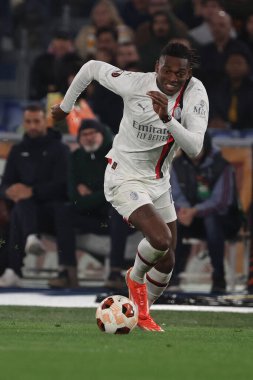 Roma, İtalya 18.04.2024: UEFA Avrupa Ligi 2023-2024 sezonunda Milano 'dan Rafael Leao, çeyrek final, AS Roman ve AC Milan arasında Roma Olimpiyat Stadyumu' nda oynanan karşılaşma..