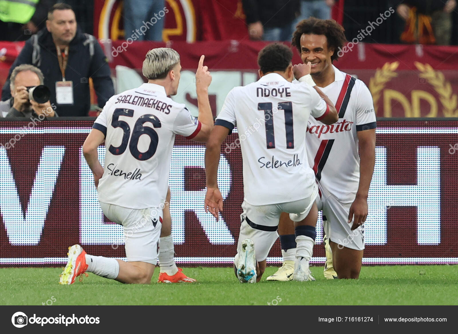 Rome Italy 2024 Joshua Zirkzee Bologna Score Goal Celebrate Team