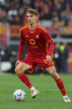 Roma, İtalya 22.04.2024: İtalyan Serisi A TIM 2023-2024 futbol karşılaşması sırasında Diego Llorente - AS ROMA - BOLOGNA FC 1909 Roma Olimpiyat Stadyumu.