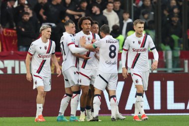 Roma, İtalya 22.04.2024: Bologna 'dan Joshua Zirkzee 0-2' lik golü attı ve İtalya Serisi A TIM 2023-2024 futbol müsabakası sırasında Roma 'daki Olimpiyat Stadyumu' nda AS ROMA BOLOGNA FC 1909 'a karşı.