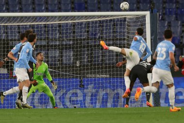 Roma, İtalya 23.04.2024: Lazio 'dan Taty Castellanos 1-0 gol attı ve İtalya Kupası - Coppa Italia Frecciarossa 2023-2024 yarı final yarı final futbol müsabakası derbisi SS LAZIO JUVENTUS FC 1909 Roma Olimpiyat Stadyumu' nda.