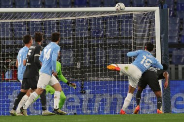 Roma, İtalya 23.04.2024: Lazio 'dan Taty Castellanos 1-0 gol attı ve İtalya Kupası - Coppa Italia Frecciarossa 2023-2024 yarı final yarı final futbol müsabakası derbisi SS LAZIO JUVENTUS FC 1909 Roma Olimpiyat Stadyumu' nda.