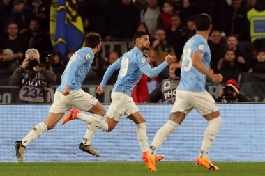 Roma, İtalya 23.04.2024: Lazio 'dan Taty Castellanos 1-0 gol attı ve İtalya Kupası - Coppa Italia Frecciarossa 2023-2024 yarı final yarı final futbol müsabakası derbisi SS LAZIO JUVENTUS FC 1909 Roma Olimpiyat Stadyumu' nda.