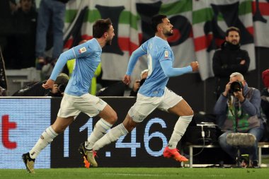 Roma, İtalya 23.04.2024: Lazio 'dan Taty Castellanos 1-0 gol attı ve İtalya Kupası - Coppa Italia Frecciarossa 2023-2024 yarı final yarı final futbol müsabakası derbisi SS LAZIO JUVENTUS FC 1909 Roma Olimpiyat Stadyumu' nda.