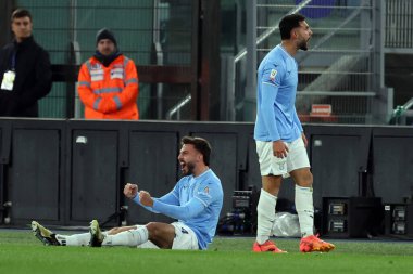 Roma, İtalya 23.04.2024: Lazio 'dan Taty Castellanos 1-0 gol attı ve İtalya Kupası - Coppa Italia Frecciarossa 2023-2024 yarı final yarı final futbol müsabakası derbisi SS LAZIO JUVENTUS FC 1909 Roma Olimpiyat Stadyumu' nda.