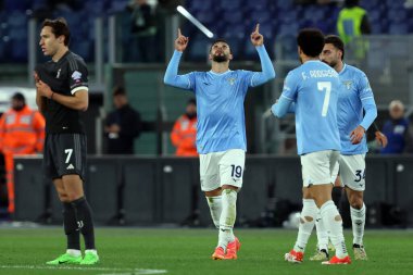 Roma, İtalya 23.04.2024: Lazio 'dan Taty Castellanos 1-0 gol attı ve İtalya Kupası - Coppa Italia Frecciarossa 2023-2024 yarı final yarı final futbol müsabakası derbisi SS LAZIO JUVENTUS FC 1909 Roma Olimpiyat Stadyumu' nda.
