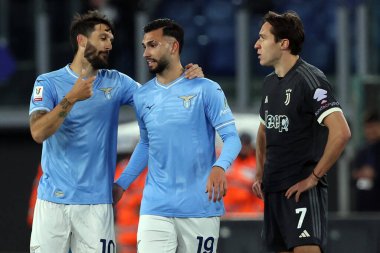 Roma, İtalya 23.04.2024: Lazio 'dan Taty Castellanos 1-0 gol attı ve İtalya Kupası - Coppa Italia Frecciarossa 2023-2024 yarı final yarı final futbol müsabakası derbisi SS LAZIO JUVENTUS FC 1909 Roma Olimpiyat Stadyumu' nda.