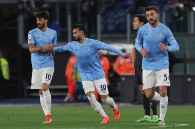 Roma, İtalya 23.04.2024: Lazio 'dan Taty Castellanos 1-0 gol attı ve İtalya Kupası - Coppa Italia Frecciarossa 2023-2024 yarı final yarı final futbol müsabakası derbisi SS LAZIO JUVENTUS FC 1909 Roma Olimpiyat Stadyumu' nda.