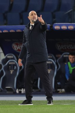 Roma, İtalya 23.04.2024: İtalya Kupası sırasında Lazio 'nun Igor Tudor teknik direktörü - Coppa Italia Frecciarossa 2023-2024 yarı final futbol müsabakası derbisi SS LAZIO JUVENTUS FC 1909 Roma Olimpiyat Stadyumu' nda.