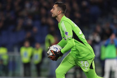 Roma, İtalya 23.04.2024: İtalya Kupası sırasında Juventus 'lu Mattia Perin - Coppa Italia Frecciarossa 2023-2024 yarı final futbol müsabakası derbisi SS LAZIO JUVENTUS FC 1909 Roma Olimpiyat Stadyumu' nda.