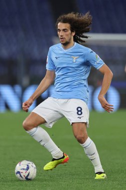 Roma, İtalya 23.04.2024: Lazio 'lu Matteo Guendouzi İtalya Kupası - Coppa Italia Frecciarossa 2023-2024 yarı final futbol müsabakası derbisi SS LAZIO JUVENTUS FC 1909 Roma Olimpiyat Stadyumu' nda.
