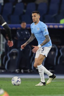 Roma, İtalya 23.04.2024: Lazio 'lu Matias Vecino İtalya Kupası - Coppa Italia Frecciarossa 2023-2024 yarı final futbol müsabakası derby SS LAZIO JUVENTUS FC 1909 Roma Olimpiyat Stadyumu' nda.