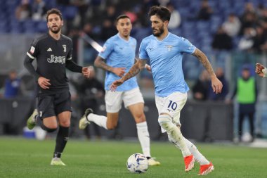 Roma, İtalya 23.04.2024: İtalya Kupası sırasında Lazio 'dan Luis Alberto - Coppa Italia Frecciarossa 2023-2024 yarı final futbol müsabakası derbisi SS LAZIO JUVENTUS FC 1909 Roma Olimpiyat Stadyumu' nda.