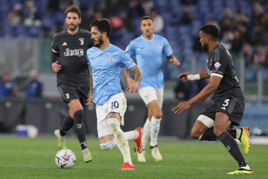 Roma, İtalya 23.04.2024: İtalya Kupası sırasında Lazio 'dan Luis Alberto - Coppa Italia Frecciarossa 2023-2024 yarı final futbol müsabakası derbisi SS LAZIO JUVENTUS FC 1909 Roma Olimpiyat Stadyumu' nda.