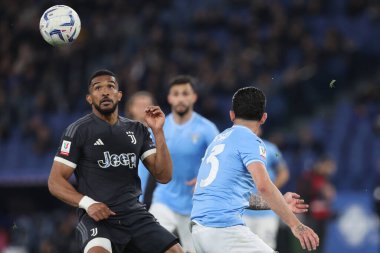 Roma, İtalya 23.04.2024: İtalya Kupası sırasında Juventus 'tan Gleison Bremeer - Coppa Italia Frecciarossa 2023-2024 yarı final futbol müsabakası derbisi SS LAZIO JUVENTUS FC 1909 Roma Olimpiyat Stadyumu' nda.