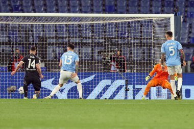 Roma, İtalya 23.04.2024: Juventus 'lu Milik 2-1 gol attı ve İtalya Kupası - Coppa Italia Frecciarossa 2023-2024 yarı final futbol müsabakası - SS LAZIO JUVENTUS FC 1909 Roma Olimpiyat Stadyumu' nda.