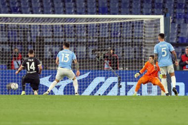 Roma, İtalya 23.04.2024: Juventus 'lu Milik 2-1 gol attı ve İtalya Kupası - Coppa Italia Frecciarossa 2023-2024 yarı final futbol müsabakası - SS LAZIO JUVENTUS FC 1909 Roma Olimpiyat Stadyumu' nda.