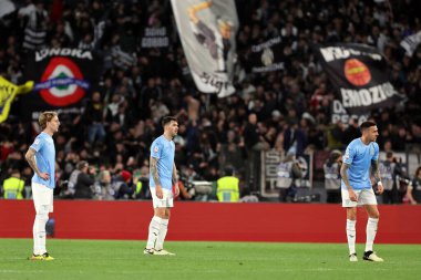 Roma, İtalya 23.04.2024: Lazio takımını İtalya Kupası - Coppa Italia Frecciarossa 2023-2024 yarı final futbol müsabakası derbisi SS LAZIO JUVENTUS FC 1909 Roma Olimpiyat Stadyumu 'nda.