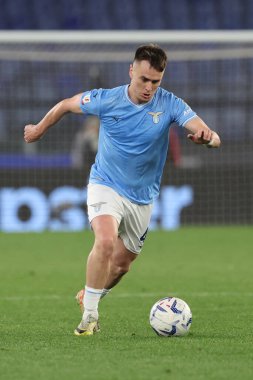 Roma, İtalya 23.04.2024: İtalya Kupası sırasında Lazio Patriği - Coppa Italia Frecciarossa 2023-2024 yarı final futbol müsabakası derbisi SS LAZIO JUVENTUS FC 1909 Roma Olimpiyat Stadyumu 'nda.