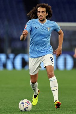 Roma, İtalya 23.04.2024: Lazio 'lu Matteo Guendouzi İtalya Kupası - Coppa Italia Frecciarossa 2023-2024 yarı final futbol müsabakası derbisi SS LAZIO JUVENTUS FC 1909 Roma Olimpiyat Stadyumu' nda.
