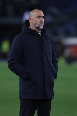 Roma, İtalya 23.04.2024: İtalya Kupası sırasında Lazio 'nun Igor Tudor teknik direktörü - Coppa Italia Frecciarossa 2023-2024 yarı final futbol müsabakası derbisi SS LAZIO JUVENTUS FC 1909 Roma Olimpiyat Stadyumu' nda.