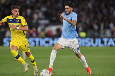 Roma, İtalya 27.04.2024: Verona Hrustic, Serie A Tim 2023-2024 futbol karşılaşması sırasında Lazio Luis Alberto Roma 'daki Olimpiyat Stadyumu' nda SS LAZIO-HELLAS VERONA.