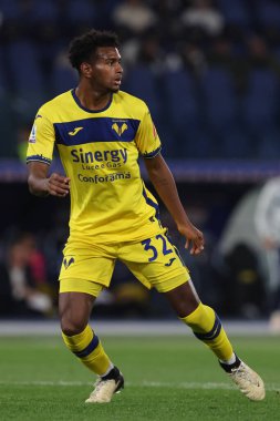 Roma, İtalya 27.04.2024: Serie A Tim 2023-2024 futbol karşılaşmasında Verona Cabal Roma 'daki Olimpiyat Stadyumu' nda SS LAZIO-HELLAS VERONA.