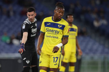 Roma, İtalya 27.04.2024: Serie A Tim 2023-2024 futbol karşılaşması sırasında Noslin Roma 'daki Olimpiyat Stadyumu' nda SS LAZIO vs HelLAS VERONA.