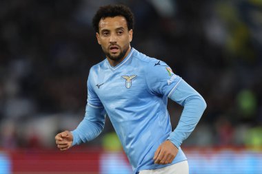 Roma, İtalya 27.04.2024: Serie A Tim 2023-2024 futbol karşılaşmasında Lazio 'dan Felipe Anderson Roma' daki Olimpiyat Stadyumu 'nda SS LAZIO-HELLAS VERONA.