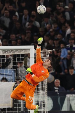 Roma, İtalya 27.04.2024: Serie A Tim 2023-2024 futbol karşılaşması sırasında Lazio 'lu Cristos Mandas Roma' daki Olimpiyat Stadyumu 'nda SS LAZIO - HELLAS VERONA.