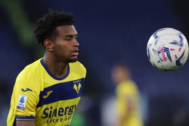 Roma, İtalya 27.04.2024: Serie A Tim 2023-2024 futbol karşılaşmasında Verona Cabal Roma 'daki Olimpiyat Stadyumu' nda SS LAZIO-HELLAS VERONA.