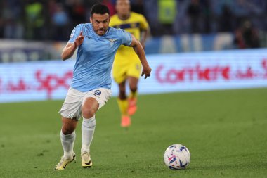 Roma, İtalya 27.04.2024: Serie A Tim 2023-2024 futbol karşılaşmasında Lazio 'lu Pedro Roma Olimpiyat Stadyumu' nda SS LAZIO-HELLAS VERONA.