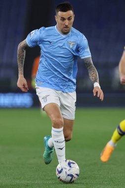 Roma, İtalya 27.04.2024: Serie A Tim 2023-2024 futbol karşılaşması sırasında Lazio 'lu Matias Vecino Roma' daki Olimpiyat Stadyumu 'nda SS LAZIO' ya karşı HELLAS VERONA.