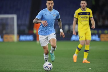 Roma, İtalya 27.04.2024: Serie A Tim 2023-2024 futbol karşılaşması sırasında Roma 'daki Olimpiyat Stadyumu' nda SS LAZIO 'ya karşı HELLAS VERONA.
