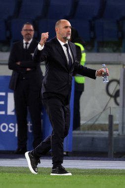 Roma, İtalya 27.04.2024: Serie A Tim 2023-2024 futbol karşılaşması sırasında Lazio 'nun Igor Tudor teknik direktörü Roma' daki Olimpiyat Stadyumu 'nda SS LAZIO - HELLAS VERONA.