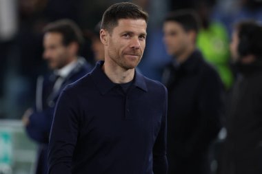 Roma, İtalya 2.05.2024: UEFA Avrupa Ligi 2023-2024 sezonunda Xabi Alonso teknik direktörü, yarı final bacağı 1, AS Roman Bayer 04 Leverkusen ile Roma Olimpiyat Stadyumu 'nda oynanan futbol karşılaşması.