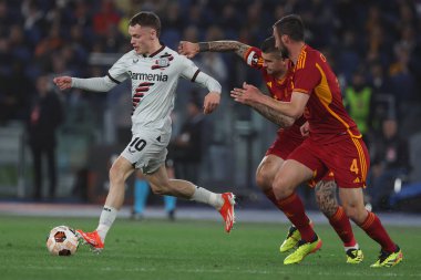 Roma, İtalya 2.05.2024: UEFA Avrupa Ligi 2023-2024 sezonunda Leverkusen 'li Florian Wirtz, 1 yarı final bacağı, AS Roma Bayer 04 Leverkusen ile Roma Olimpiyat Stadyumu' nda oynanan yarı final maçı.