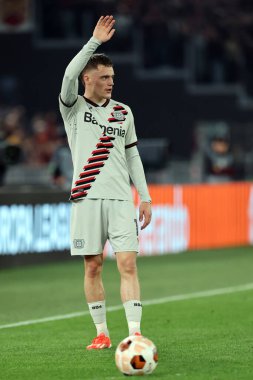 Roma, İtalya 2.05.2024: UEFA Avrupa Ligi 2023-2024 sezonunda Leverkusen 'li Florian Wirtz, 1 yarı final bacağı, AS Roma Bayer 04 Leverkusen ile Roma Olimpiyat Stadyumu' nda oynanan yarı final maçı.