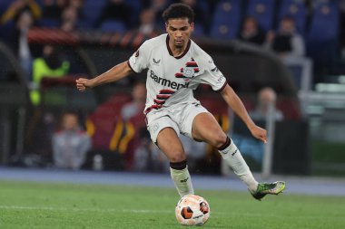 Roma, İtalya 2.05.2024: UEFA Avrupa Ligi 2023-2024, yarı final bacağı 1, Roma 'daki Olimpiyat Stadyumu' nda AS Roman Bayer 04 Leverkusen maçında Amine Adli.