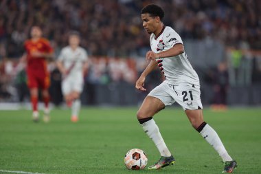Roma, İtalya 2.05.2024: UEFA Avrupa Ligi 2023-2024, yarı final bacağı 1, Roma 'daki Olimpiyat Stadyumu' nda AS Roman Bayer 04 Leverkusen maçında Amine Adli.