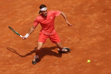 Roma, İtalya 13.05.2024: TSITSIPAS GREEK vs NORRIE GBR Internazionali BNL 2024 MENS ATP 1000 Açık tenis turnuvası sırasında CENTER COURT