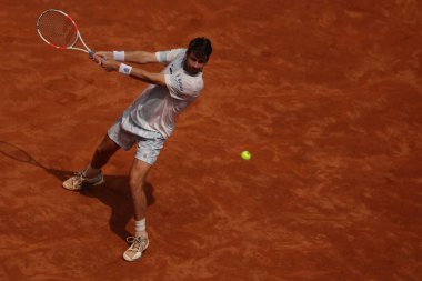 Roma, İtalya 13.05.2024: TSITSIPAS GREEK vs NORRIE GBR Internazionali BNL 2024 MENS ATP 1000 Açık tenis turnuvası sırasında CENTER COURT